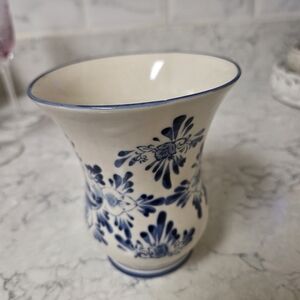 Classic Blue Floral Ceramic Vase